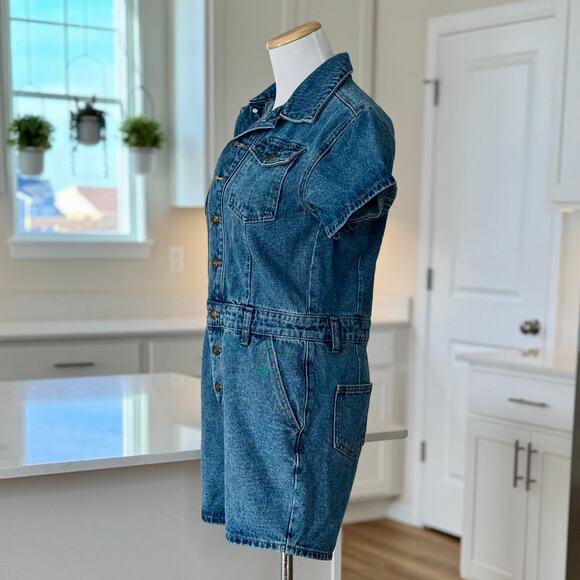 Lioness | NWT U Know What's Up Denim Romper - Picture 3 of 7